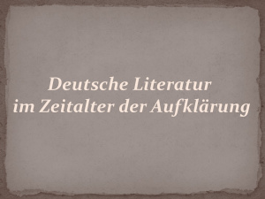 Deutsche Literatur im Zeitalter der Aufklärung