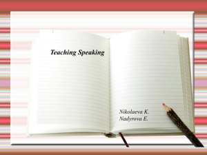Teaching speaking