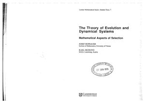 Hofbauer J., Sigmund K. The Theory of Evolution and Dynamical Systems: Mathematical Aspects of Selection