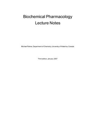 Лекции - Biochemical Pharmacology. Lecture Notes