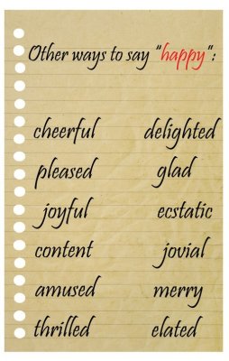 Other ways to say "happy"