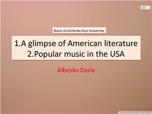 A glimpse of American literature & Popular music in the USA