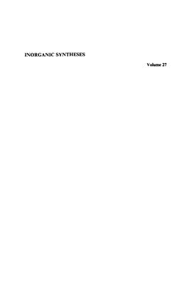 Inorganic syntheses. Vol. 27