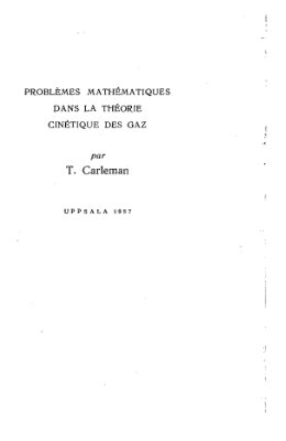 Карлеман Т. Математические задачи кинетической теории газов