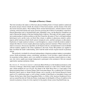 Pierrehumbert R.T. Principles of Planetary Climate