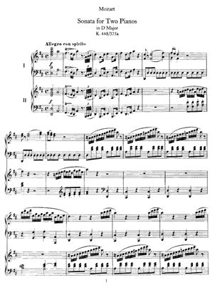 Моцарт. Соната Ре мажор. K. 448/375a
