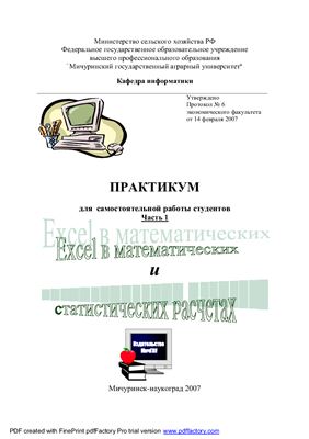 Ильченко М.А., Струкова Л.С. Excel в математических и статистических расчетах