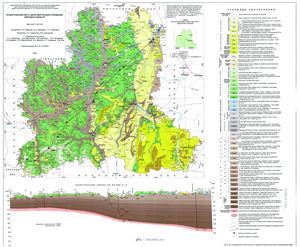 Геологическая карта дочетвертичных отложений Липецкой области