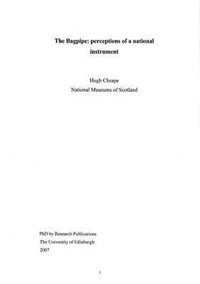 Cheape Hugh. The Bagpipe: Perceptions Of The National Instrument
