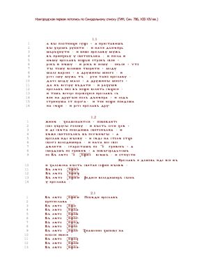 Новгородская первая летопись старшего извода. Электронное издание древнерусского оригинального текста