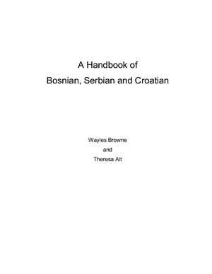 A Handbook of Bosnian, Serbian and Croatian