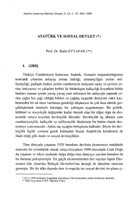 Evyapan Rafet. Atatürk ve Sosyal Devlet