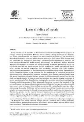 Schaaf P. Laser nitriding of metals