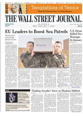 The Wall Street Journal 2015 №58 vol. XXXIII April 24-26 (Europe Edition)