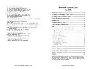Jordan D.K. Nahuatl Grammar Notes