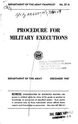 Witsell E.F. (ed.) Procedure for Military Executions