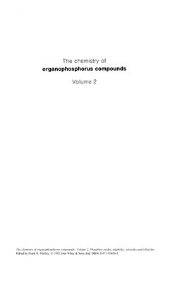 Hartley F.R. (ed.) The chemistry of organophosphorus compounds. V.2. Phosphine oxides, sulphides, selenides and tellurides [The chemistry of functional groups]