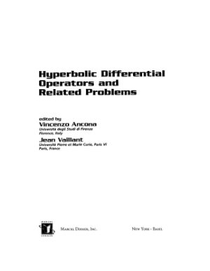 Ancona V., Vaillant J. (eds.) Hyperbolic Differential Operators and Related Problems