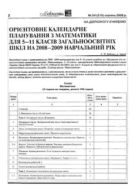 Математика в школах України 2008 №24 (216)