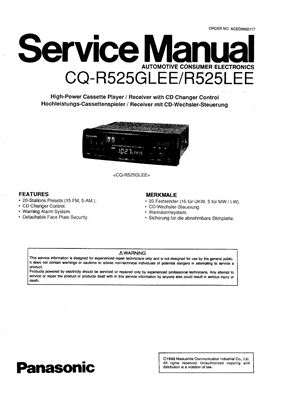Автомагнитола PANASONIC CQ R525GLEE R525LEE