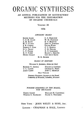 Organic syntheses. Vol. 34, 1954