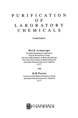 Armarego W.L.F., Perrin D.D. Purification of Laboratory Chemicals