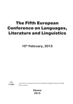 Shlossman L. (ed.) The Fifth European Conference on Languages, Literature and Linguistics