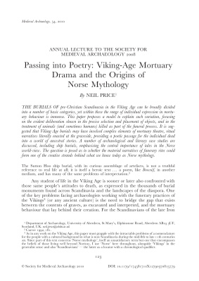 Price N. Passing into Poetry. Viking-Age Mortuary Drama and the Origins of Norse Mythology
