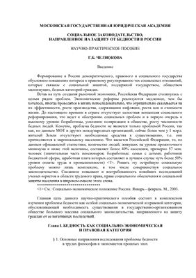 Челнокова Г.Б. Социальное законодательство, направленное на защиту от бедности в России