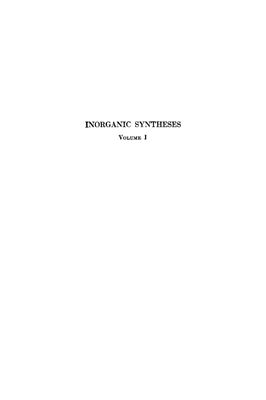 Inorganic syntheses. Vol. 01
