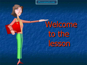 Welcome to the lesson