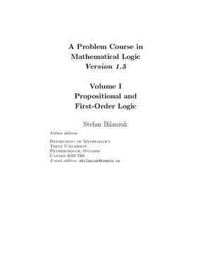 Bilanuik S. A Problem Course in Mathematical Logic