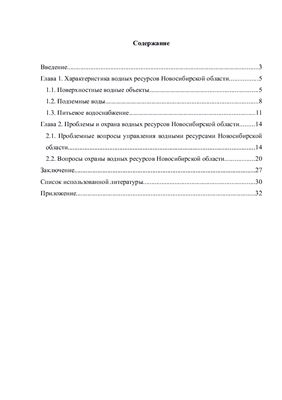 Курсовая работа по теме Проблемы и охрана водных ресурсов Новосибирской области