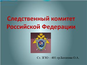 Следственный комитет РФ 2012