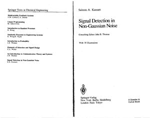 Kassam S.A. Signal Detection in Non Gaussian Noise