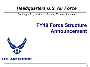 FY10 Force Structure Announcement