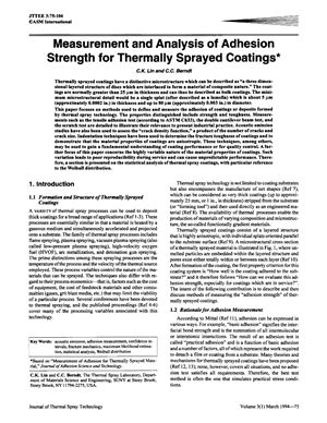 Journal of Thermal Spray Technology 1994. Vol. 03, №01
