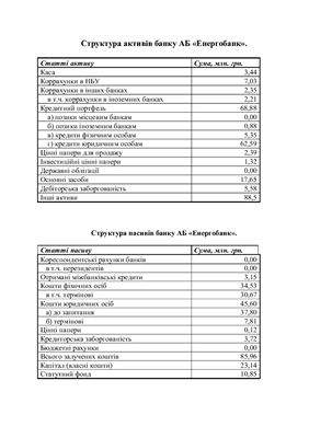 Аналіз фінансової діяльності АБ Енергобанк (2008-2009 рр.)