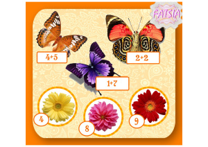 Математика дошкольникам Найди цветок для бабочки