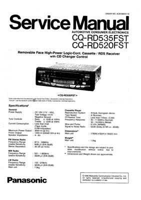 Автомагнитола Panasonic CQ RD535FST CQ RD520FST