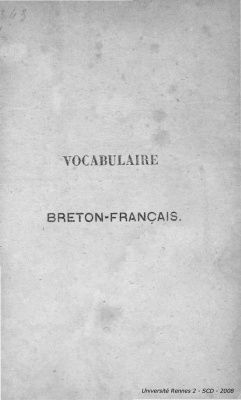 Gonidec M. Vocabulaire Breton-Français