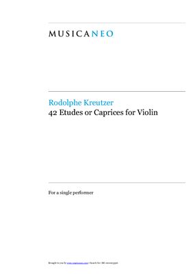 Kreutzer Rodolphe. 42 Etudes ou Caprices par Violon / 42 Etudes or Caprices for Violin