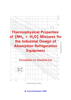 Thermophysical properties of (NH3+H20) mixtures for the industrial design of absorption refregeration equipment