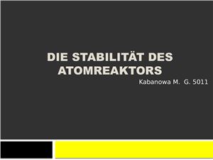 Die Stabiliеtat des atomreaktors