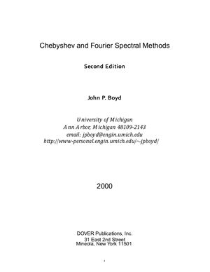 Boyd J.P. Chebyshev and Fourier Spectral Methods