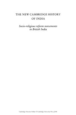 Jones K.W. The New Cambridge History of India, Volume 3, Part 1: Socio-Religious Reform Movements in British India