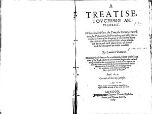 Daneus Lambert. A treatise, touching Antichrist. 1589