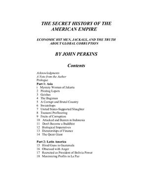 Perkins John. The Secret History of the American Empire: Economic Hit Men, Jackals, and the Truth about Global Corruption