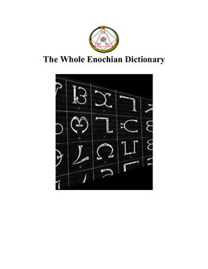 Полный енохианский словарь / Whole Enochian Dictionary
