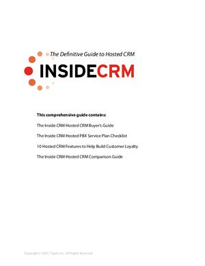 Inside CRM. The Definitive Guide to Hosted CRM